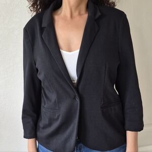 Original Nicole Miller Cotton Blend One Button Blazer
